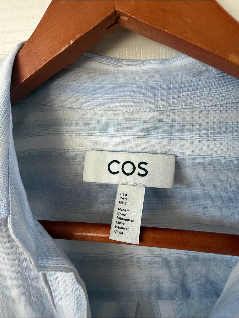 COS Light Blue Striped Shirt Dress - Picture 3 of 7